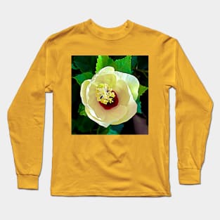 Hibiscus White Plant Long Sleeve T-Shirt